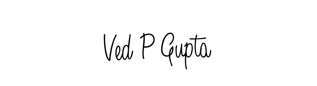 Use a signature maker to create a handwritten signature online. With this signature software, you can design (Angelique-Rose-font-FFP) your own signature for name Ved P Gupta. Ved P Gupta signature style 5 images and pictures png