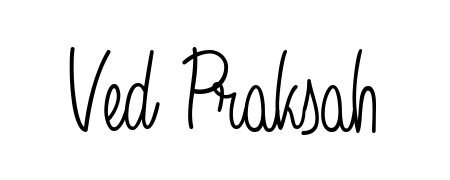 Personalize your online presence with Ved Praksah signature rendered in elegant Angelique-Rose-font-FFP font. Great for website footers and blogs. Ved Praksah signature style 5 images and pictures png