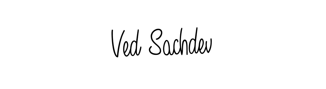 You should practise on your own different ways (Angelique-Rose-font-FFP) to write your name (Ved Sachdev) in signature. don't let someone else do it for you. Ved Sachdev signature style 5 images and pictures png