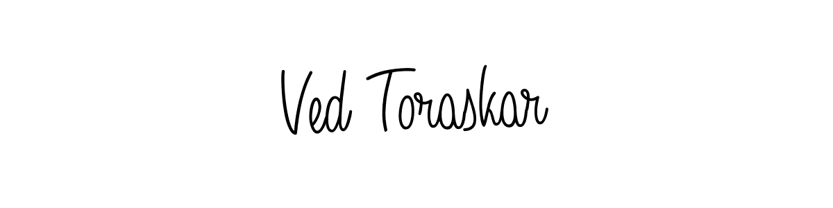 Use a signature maker to create a handwritten signature online. With this signature software, you can design (Angelique-Rose-font-FFP) your own signature for name Ved Toraskar. Ved Toraskar signature style 5 images and pictures png