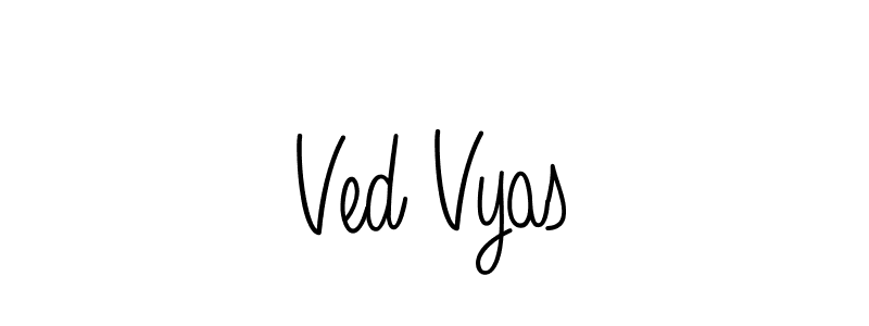 You should practise on your own different ways (Angelique-Rose-font-FFP) to write your name (Ved Vyas) in signature. don't let someone else do it for you. Ved Vyas signature style 5 images and pictures png