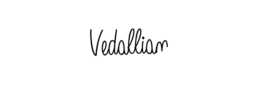 Design your own signature with our free online signature maker. With this signature software, you can create a handwritten (Angelique-Rose-font-FFP) signature for name Vedallian. Vedallian signature style 5 images and pictures png