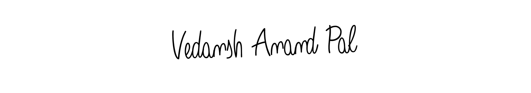 Create a beautiful signature design for name Vedansh Anand Pal. With this signature (Angelique-Rose-font-FFP) fonts, you can make a handwritten signature for free. Vedansh Anand Pal signature style 5 images and pictures png