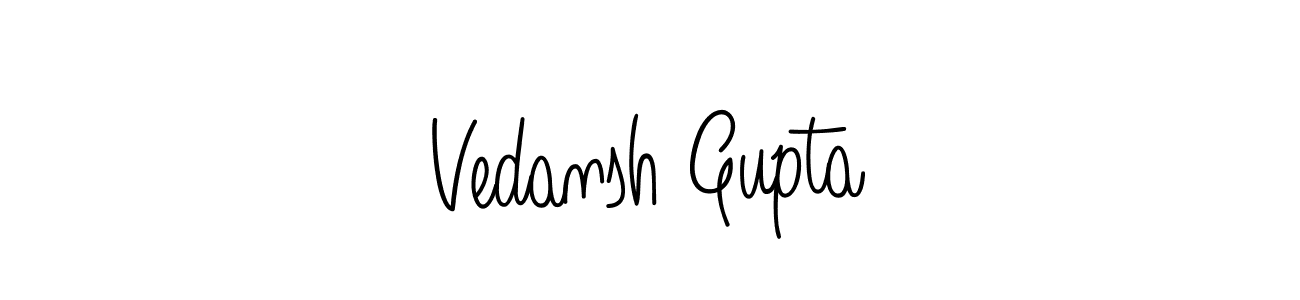 Use a signature maker to create a handwritten signature online. With this signature software, you can design (Angelique-Rose-font-FFP) your own signature for name Vedansh Gupta. Vedansh Gupta signature style 5 images and pictures png