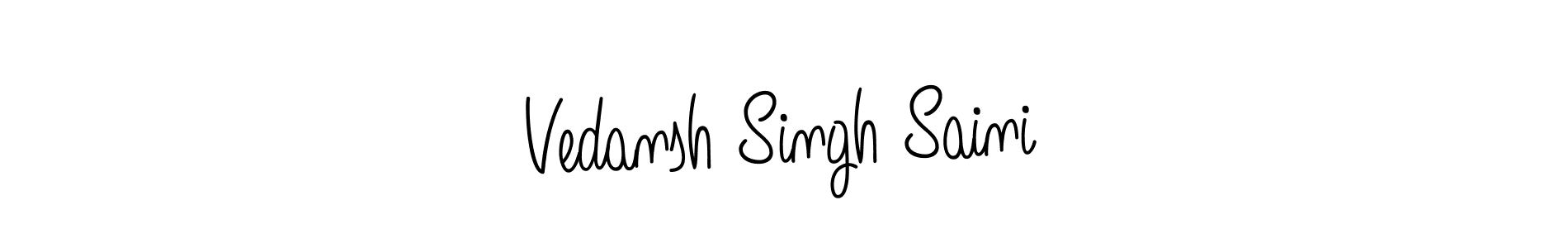 How to make Vedansh Singh Saini name signature. Use Angelique-Rose-font-FFP style for creating short signs online. This is the latest handwritten sign. Vedansh Singh Saini signature style 5 images and pictures png