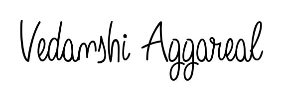 Try this chic Vedanshi Aggareal handwritten sign style. Using Angelique-Rose-font-FFP font elements, it gives your name a sleek, memorable identity. Vedanshi Aggareal signature style 5 images and pictures png
