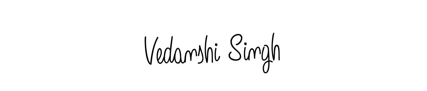 Create a beautiful signature design for name Vedanshi Singh. With this signature (Angelique-Rose-font-FFP) fonts, you can make a handwritten signature for free. Vedanshi Singh signature style 5 images and pictures png