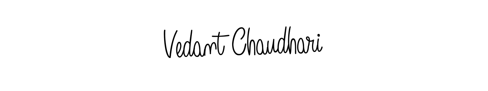 How to make Vedant Chaudhari name signature. Use Angelique-Rose-font-FFP style for creating short signs online. This is the latest handwritten sign. Vedant Chaudhari signature style 5 images and pictures png