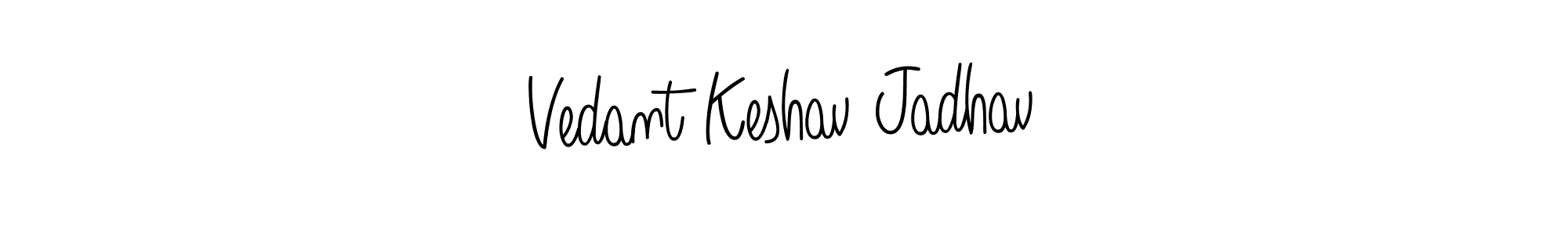 Design your own signature with our free online signature maker. With this signature software, you can create a handwritten (Angelique-Rose-font-FFP) signature for name Vedant Keshav Jadhav. Vedant Keshav Jadhav signature style 5 images and pictures png