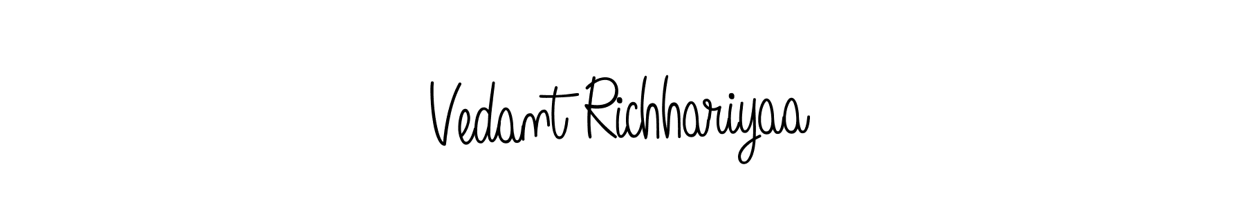 You can use this online signature creator to create a handwritten signature for the name Vedant Richhariyaa. This is the best online autograph maker. Vedant Richhariyaa signature style 5 images and pictures png