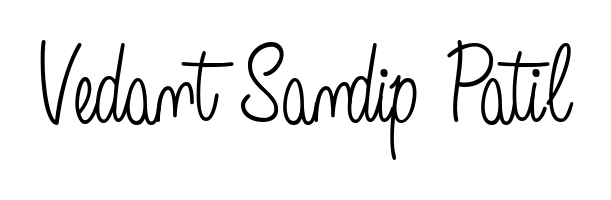 Similarly Angelique-Rose-font-FFP is the best handwritten signature design. Signature creator online. You can use it as an online autograph creator for name Vedant Sandip Patil. Vedant Sandip Patil signature style 5 images and pictures png