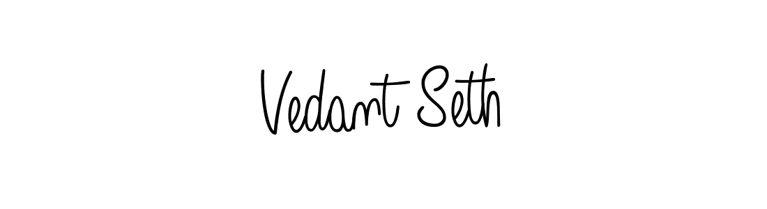 How to make Vedant Seth name signature. Use Angelique-Rose-font-FFP style for creating short signs online. This is the latest handwritten sign. Vedant Seth signature style 5 images and pictures png