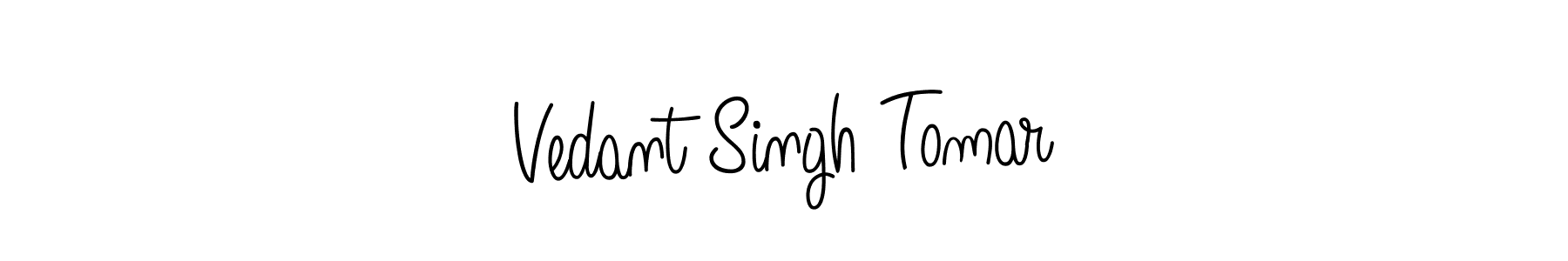 The best way (Angelique-Rose-font-FFP) to make a short signature is to pick only two or three words in your name. The name Vedant Singh Tomar include a total of six letters. For converting this name. Vedant Singh Tomar signature style 5 images and pictures png