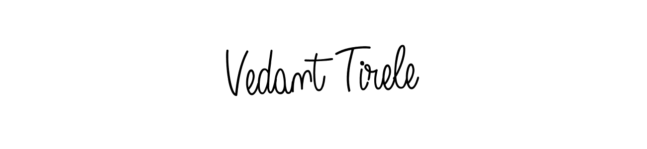 How to make Vedant Tirele name signature. Use Angelique-Rose-font-FFP style for creating short signs online. This is the latest handwritten sign. Vedant Tirele signature style 5 images and pictures png