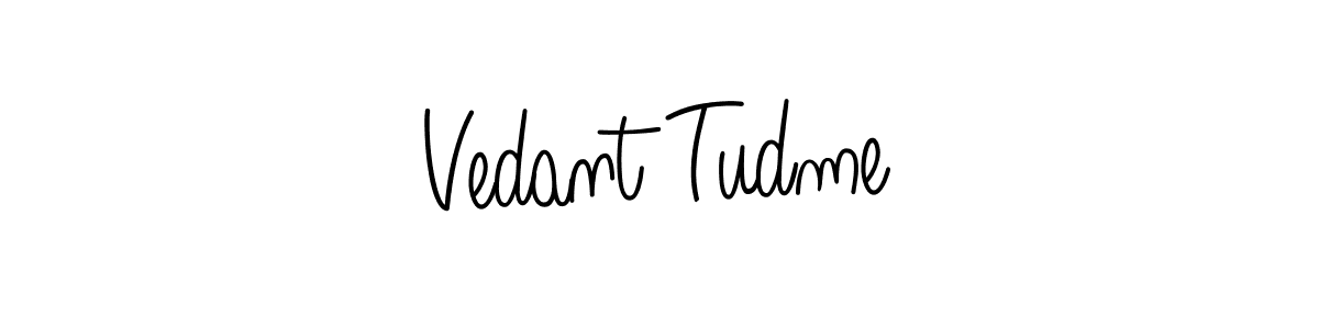 Check out images of Autograph of Vedant Tudme name. Actor Vedant Tudme Signature Style. Angelique-Rose-font-FFP is a professional sign style online. Vedant Tudme signature style 5 images and pictures png