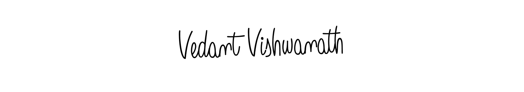 Create a beautiful signature design for name Vedant Vishwanath. With this signature (Angelique-Rose-font-FFP) fonts, you can make a handwritten signature for free. Vedant Vishwanath signature style 5 images and pictures png