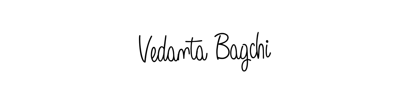 Make a beautiful signature design for name Vedanta Bagchi. With this signature (Angelique-Rose-font-FFP) style, you can create a handwritten signature for free. Vedanta Bagchi signature style 5 images and pictures png