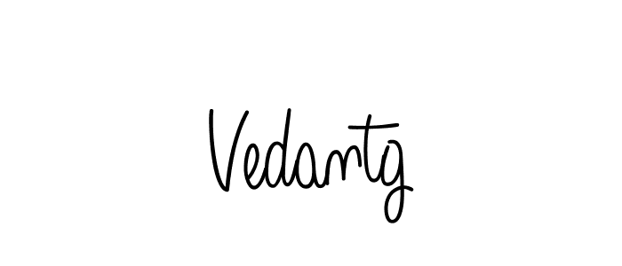 Make a beautiful signature design for name Vedantg. With this signature (Angelique-Rose-font-FFP) style, you can create a handwritten signature for free. Vedantg signature style 5 images and pictures png