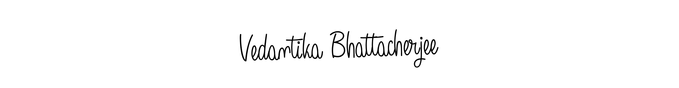 The best way (Angelique-Rose-font-FFP) to make a short signature is to pick only two or three words in your name. The name Vedantika Bhattacherjee include a total of six letters. For converting this name. Vedantika Bhattacherjee signature style 5 images and pictures png