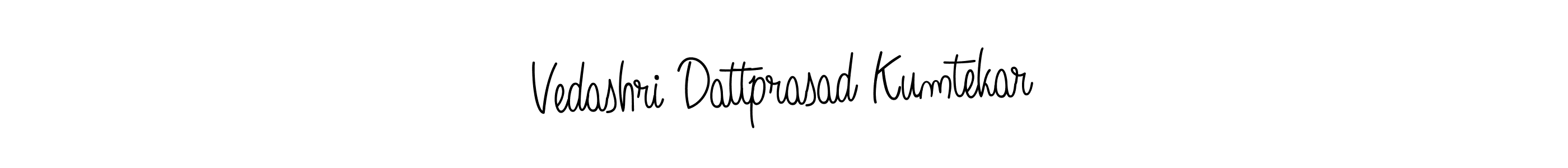 How to Draw Vedashri Dattprasad Kumtekar signature style? Angelique-Rose-font-FFP is a latest design signature styles for name Vedashri Dattprasad Kumtekar. Vedashri Dattprasad Kumtekar signature style 5 images and pictures png