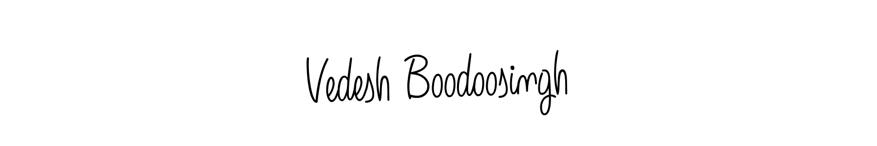 Use a signature maker to create a handwritten signature online. With this signature software, you can design (Angelique-Rose-font-FFP) your own signature for name Vedesh Boodoosingh. Vedesh Boodoosingh signature style 5 images and pictures png