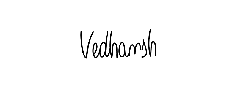 The best way (Angelique-Rose-font-FFP) to make a short signature is to pick only two or three words in your name. The name Vedhansh include a total of six letters. For converting this name. Vedhansh signature style 5 images and pictures png