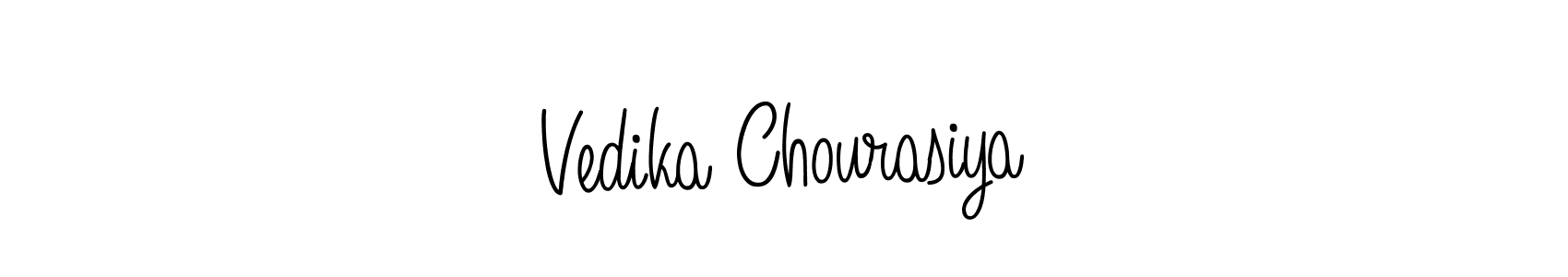 Make a beautiful signature design for name Vedika Chourasiya. With this signature (Angelique-Rose-font-FFP) style, you can create a handwritten signature for free. Vedika Chourasiya signature style 5 images and pictures png