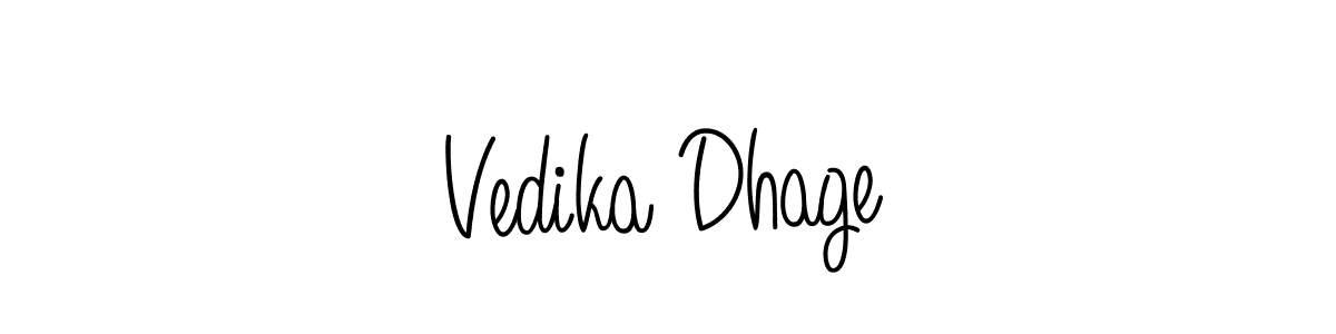 How to make Vedika Dhage name signature. Use Angelique-Rose-font-FFP style for creating short signs online. This is the latest handwritten sign. Vedika Dhage signature style 5 images and pictures png