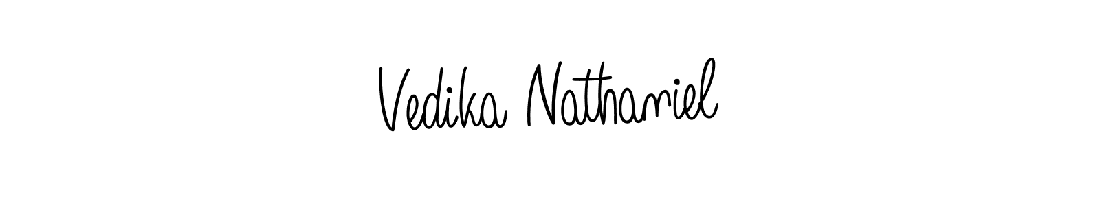 Vedika Nathaniel stylish signature style. Best Handwritten Sign (Angelique-Rose-font-FFP) for my name. Handwritten Signature Collection Ideas for my name Vedika Nathaniel. Vedika Nathaniel signature style 5 images and pictures png