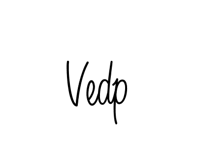 Use a signature maker to create a handwritten signature online. With this signature software, you can design (Angelique-Rose-font-FFP) your own signature for name Vedp. Vedp signature style 5 images and pictures png