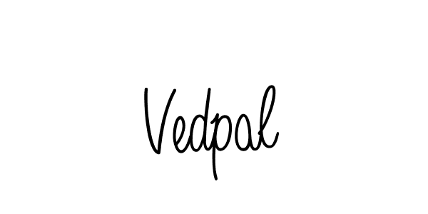 Use a signature maker to create a handwritten signature online. With this signature software, you can design (Angelique-Rose-font-FFP) your own signature for name Vedpal. Vedpal signature style 5 images and pictures png