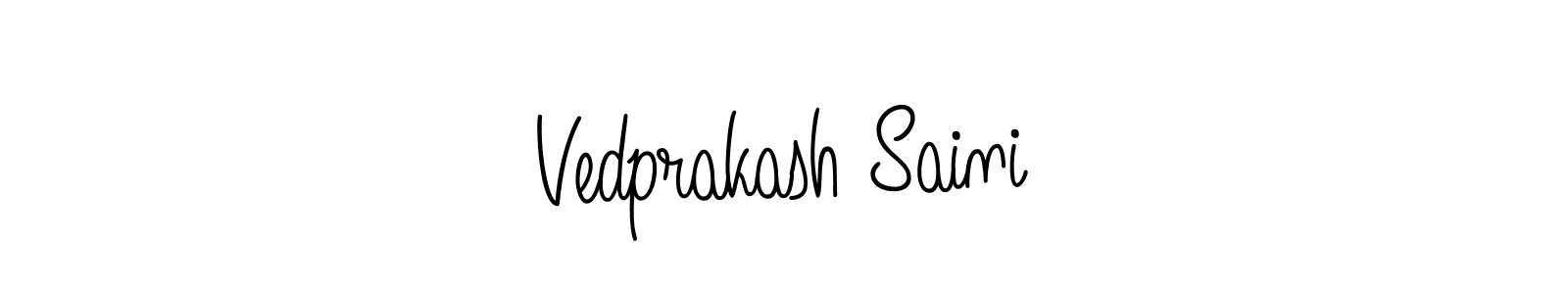You should practise on your own different ways (Angelique-Rose-font-FFP) to write your name (Vedprakash Saini) in signature. don't let someone else do it for you. Vedprakash Saini signature style 5 images and pictures png
