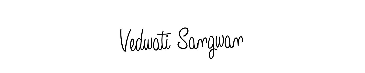 Use a signature maker to create a handwritten signature online. With this signature software, you can design (Angelique-Rose-font-FFP) your own signature for name Vedwati Sangwan. Vedwati Sangwan signature style 5 images and pictures png