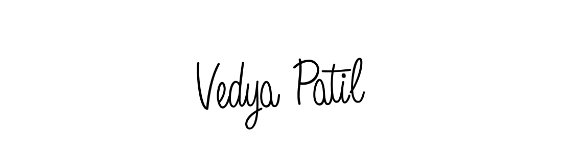 Create a beautiful signature design for name Vedya Patil. With this signature (Angelique-Rose-font-FFP) fonts, you can make a handwritten signature for free. Vedya Patil signature style 5 images and pictures png