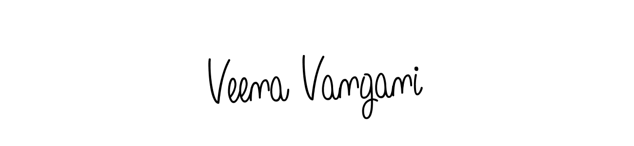 You should practise on your own different ways (Angelique-Rose-font-FFP) to write your name (Veena Vangani) in signature. don't let someone else do it for you. Veena Vangani signature style 5 images and pictures png