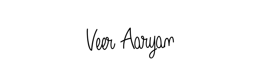 Use a signature maker to create a handwritten signature online. With this signature software, you can design (Angelique-Rose-font-FFP) your own signature for name Veer Aaryan. Veer Aaryan signature style 5 images and pictures png