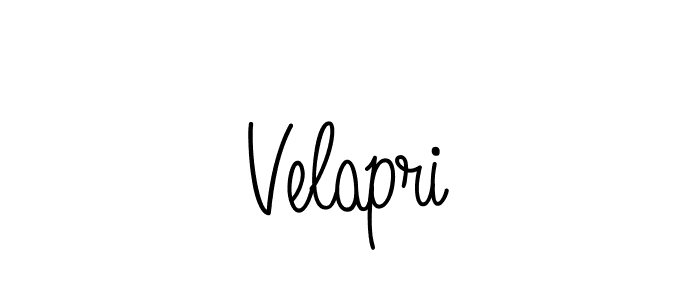Make a beautiful signature design for name Velapri. With this signature (Angelique-Rose-font-FFP) style, you can create a handwritten signature for free. Velapri signature style 5 images and pictures png