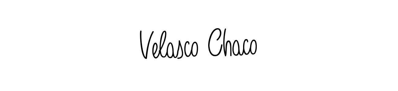 How to make Velasco Chaco name signature. Use Angelique-Rose-font-FFP style for creating short signs online. This is the latest handwritten sign. Velasco Chaco signature style 5 images and pictures png