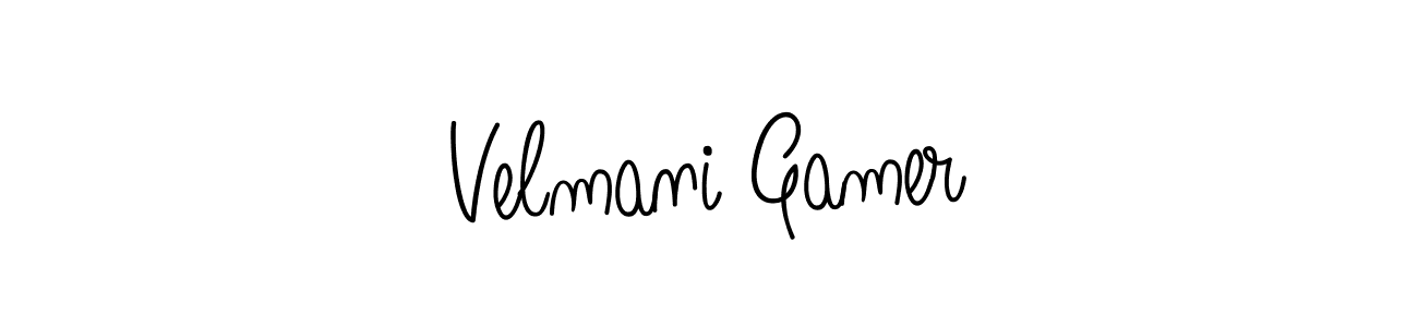 How to make Velmani Gamer name signature. Use Angelique-Rose-font-FFP style for creating short signs online. This is the latest handwritten sign. Velmani Gamer signature style 5 images and pictures png