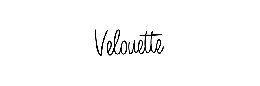 Velouette stylish signature style. Best Handwritten Sign (Angelique-Rose-font-FFP) for my name. Handwritten Signature Collection Ideas for my name Velouette. Velouette signature style 5 images and pictures png