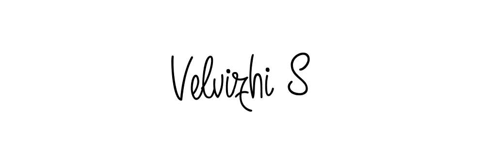 Use a signature maker to create a handwritten signature online. With this signature software, you can design (Angelique-Rose-font-FFP) your own signature for name Velvizhi S. Velvizhi S signature style 5 images and pictures png