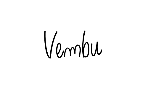 Design your own signature with our free online signature maker. With this signature software, you can create a handwritten (Angelique-Rose-font-FFP) signature for name Vembu. Vembu signature style 5 images and pictures png