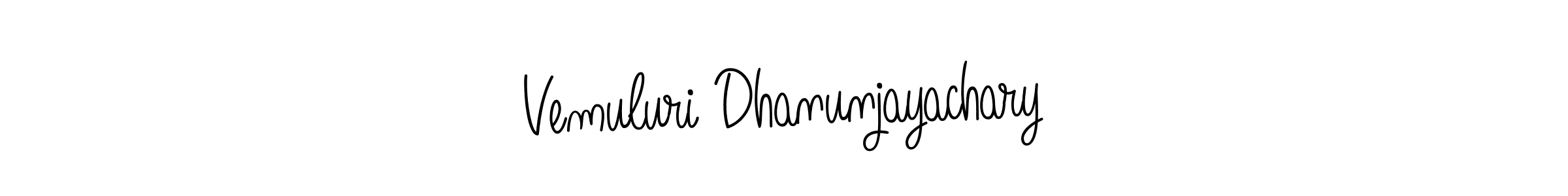 Also You can easily find your signature by using the search form. We will create Vemuluri Dhanunjayachary name handwritten signature images for you free of cost using Angelique-Rose-font-FFP sign style. Vemuluri Dhanunjayachary signature style 5 images and pictures png