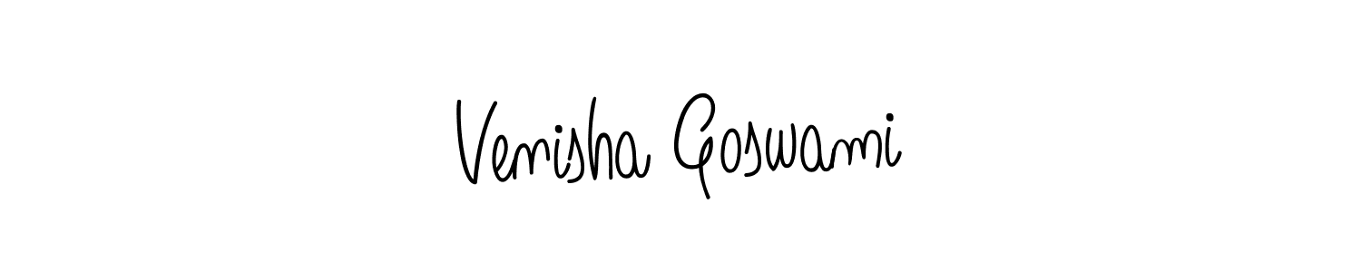 Use a signature maker to create a handwritten signature online. With this signature software, you can design (Angelique-Rose-font-FFP) your own signature for name Venisha Goswami. Venisha Goswami signature style 5 images and pictures png