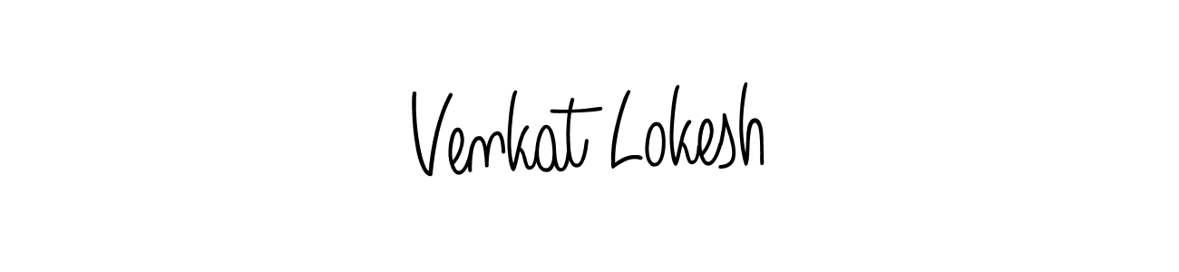 Use a signature maker to create a handwritten signature online. With this signature software, you can design (Angelique-Rose-font-FFP) your own signature for name Venkat Lokesh. Venkat Lokesh signature style 5 images and pictures png