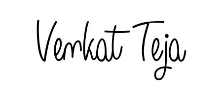 A sleek calligraphic signature for name Venkat Teja utilizing Angelique-Rose-font-FFP styling. Great for adding personal signatures to photos and art. Venkat Teja signature style 5 images and pictures png