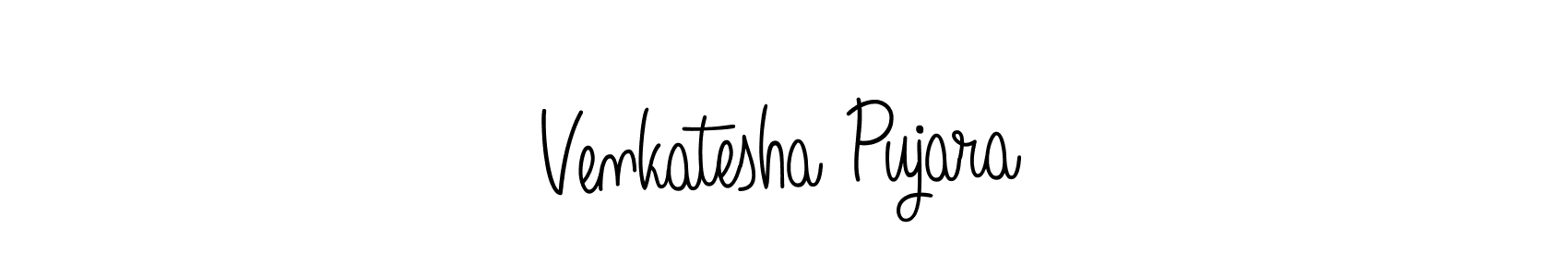 How to make Venkatesha Pujara name signature. Use Angelique-Rose-font-FFP style for creating short signs online. This is the latest handwritten sign. Venkatesha Pujara signature style 5 images and pictures png