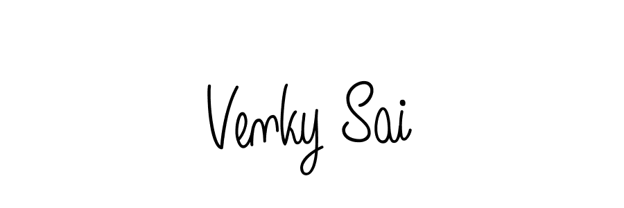 Use a signature maker to create a handwritten signature online. With this signature software, you can design (Angelique-Rose-font-FFP) your own signature for name Venky Sai. Venky Sai signature style 5 images and pictures png