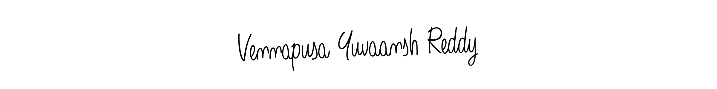 Create a beautiful signature design for name Vennapusa Yuvaansh Reddy. With this signature (Angelique-Rose-font-FFP) fonts, you can make a handwritten signature for free. Vennapusa Yuvaansh Reddy signature style 5 images and pictures png