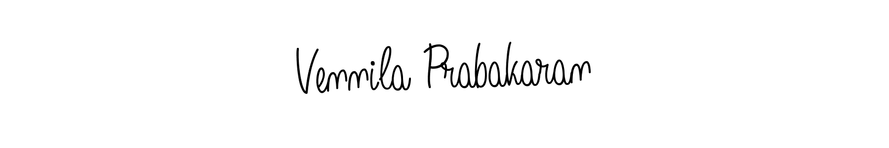 Create a beautiful signature design for name Vennila Prabakaran. With this signature (Angelique-Rose-font-FFP) fonts, you can make a handwritten signature for free. Vennila Prabakaran signature style 5 images and pictures png